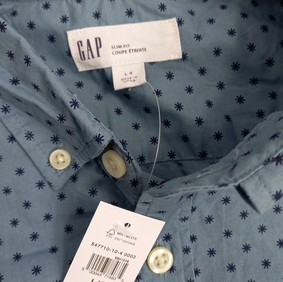 NWT Gap men's button up pattern shirt - Picture 5 of 5